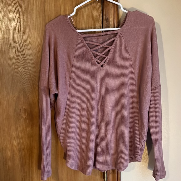 Pink Long Sleeve Tunic Top - Picture 2 of 2